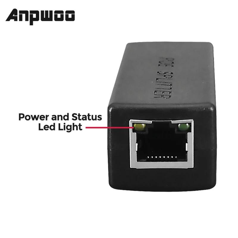 ANPWOO DC 48V  12V POE  , POE ø Ŀ, IP ī޶, VoIP ȭ AP 15.4W , IEEE802.3af, 10 M, 100M
